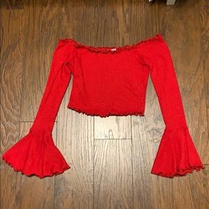 Red stretchy crop top